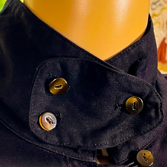 ▪️VTG▪️KATIE▪️ILGWU▪️1980's Black Convertible Collar Pocket Maxi Shirt Dress - Picture 3 of 10